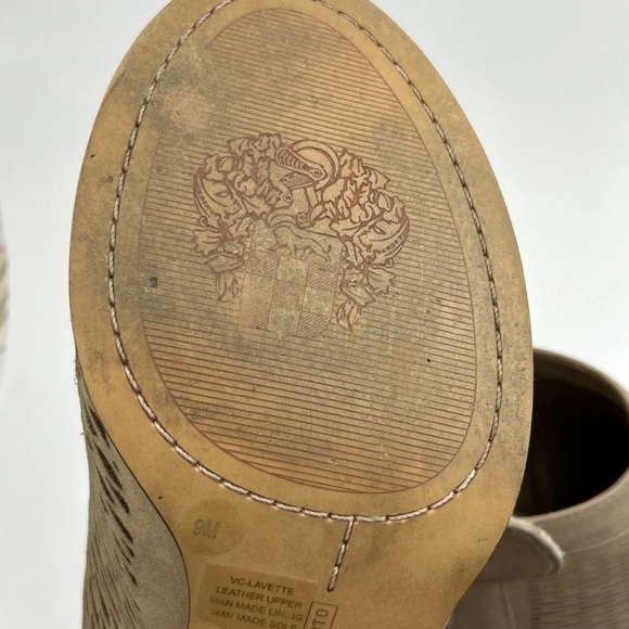 Vince Camuto VC-Lavette Brown Leather Open Toe Chunky Heel Slingbacks Womens 9M - Picture 9 of 10